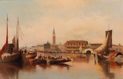 Venetiansk scene med udsigt over Markuspladsen af Karl Kaufmann